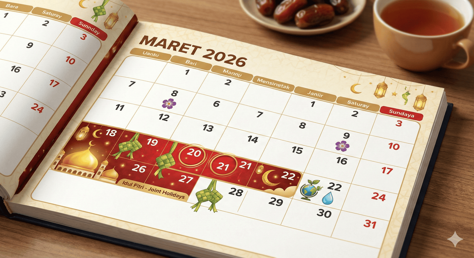 Daftar Hari Besar Nasional dan Internasional Bulan Maret 2026, Lengkap dengan Idul Fitri & Tanggal Merah